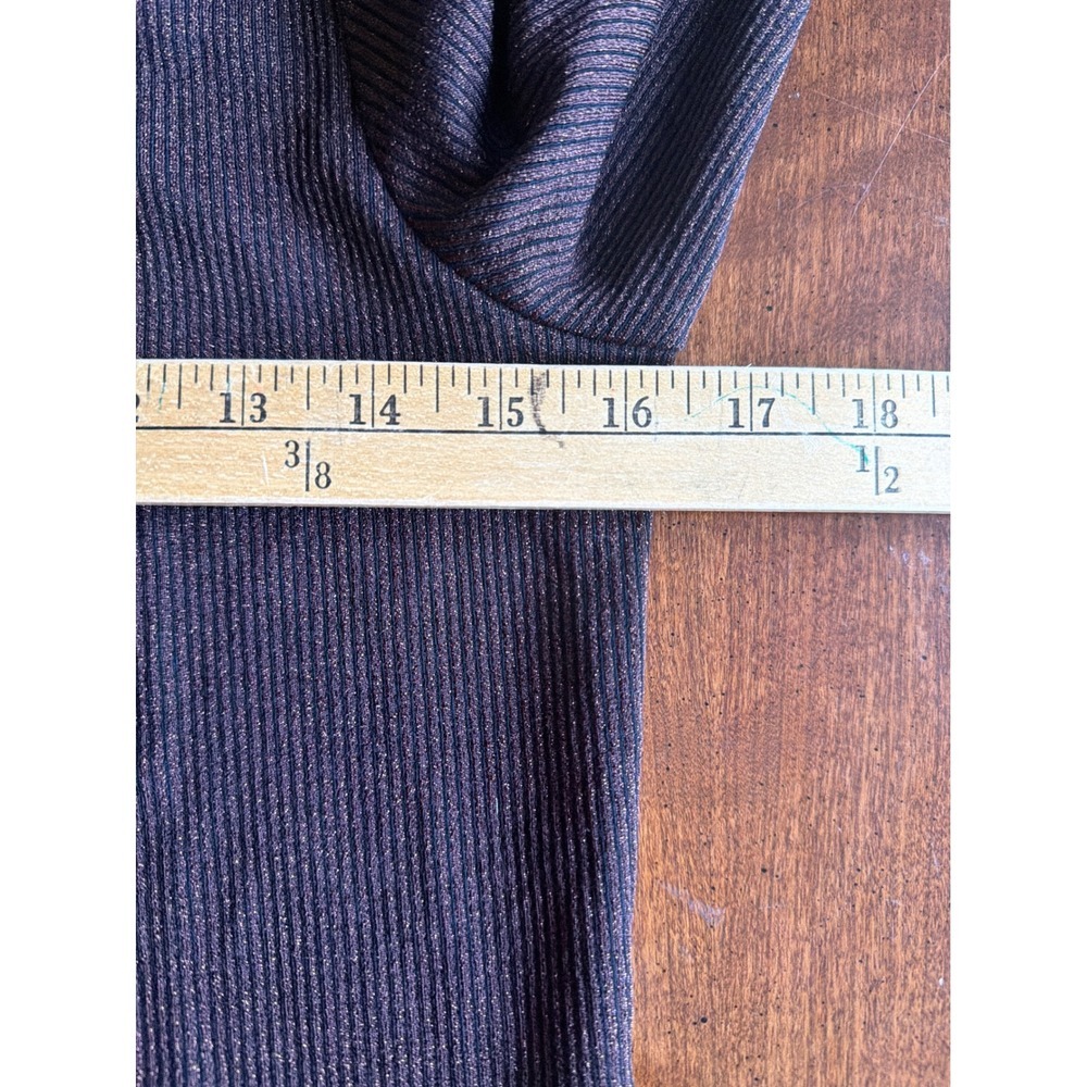 Old Navy Fitted Shine Ribbed Sweetheart Top Women Brown Long Sleeve Knit Large - Picture 5 of 6